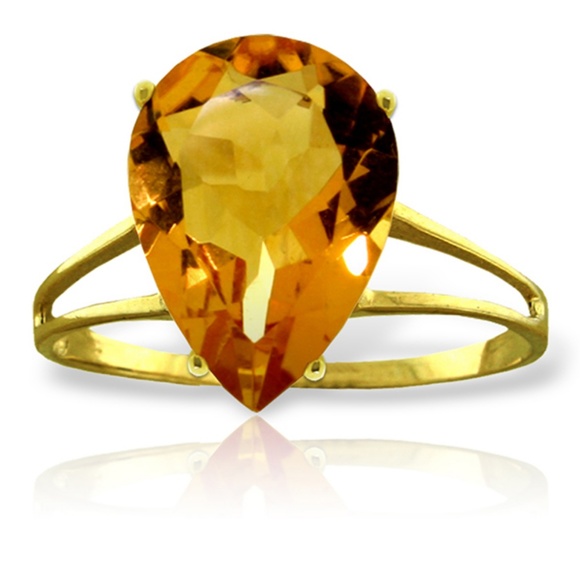 14K. SOLID GOLD RING WITH NATURAL CITRINE